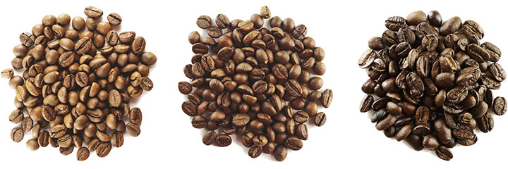 Light vs. dark roast coffee.